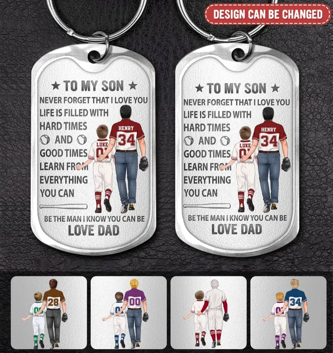 Custom Personalized To My Son Aluminum Keychain - Gift Idea For Son/Father's Day - Never Forget That I Love You