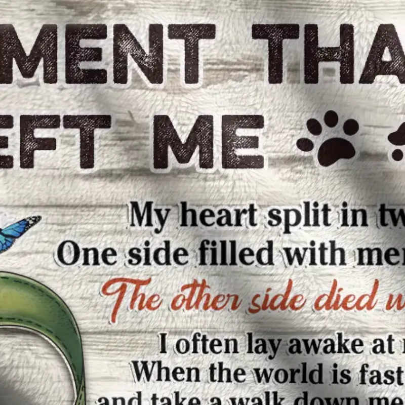 Personalized Memorial Pet Pawprint Fleece Throw/Quilt Blanket - Memorial Gift Idea For Dog/Cat Lover - The Moment That You Left Me