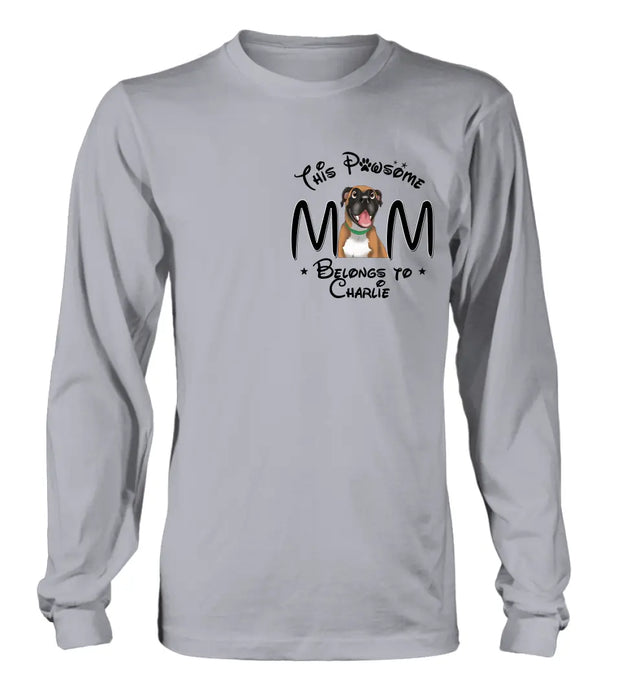 Personalized Dog Mom T-shirt/ Hoodie - Gift Idea For Dog Lovers/Mother's Day -This Pawsome Mom Belongs To Charlie