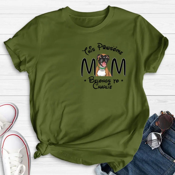 Personalized Dog Mom T-shirt/ Hoodie - Gift Idea For Dog Lovers/Mother's Day -This Pawsome Mom Belongs To Charlie