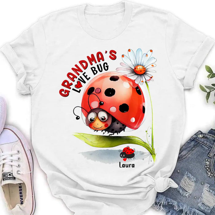 Custom Personalized Grandma Shirt/ Hoodie - Upto 6 Kids - Mother's Day Gift Idea For Grandma - Grandma's Love Bug