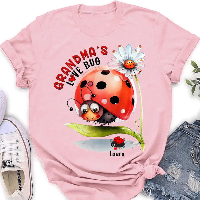 Custom Personalized Grandma Shirt/ Hoodie - Upto 6 Kids - Mother's Day Gift Idea For Grandma - Grandma's Love Bug