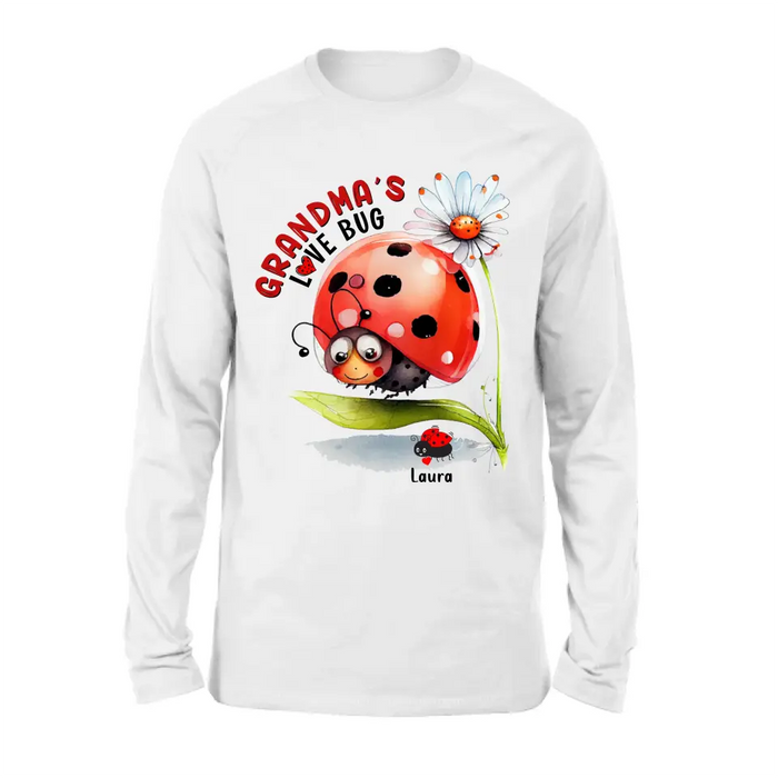 Custom Personalized Grandma Shirt/ Hoodie - Upto 6 Kids - Mother's Day Gift Idea For Grandma - Grandma's Love Bug