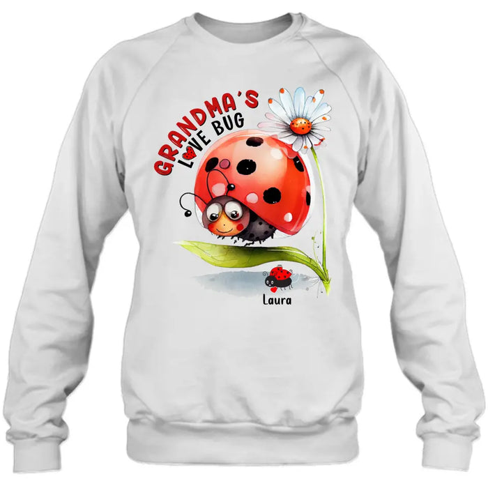 Custom Personalized Grandma Shirt/ Hoodie - Upto 6 Kids - Mother's Day Gift Idea For Grandma - Grandma's Love Bug