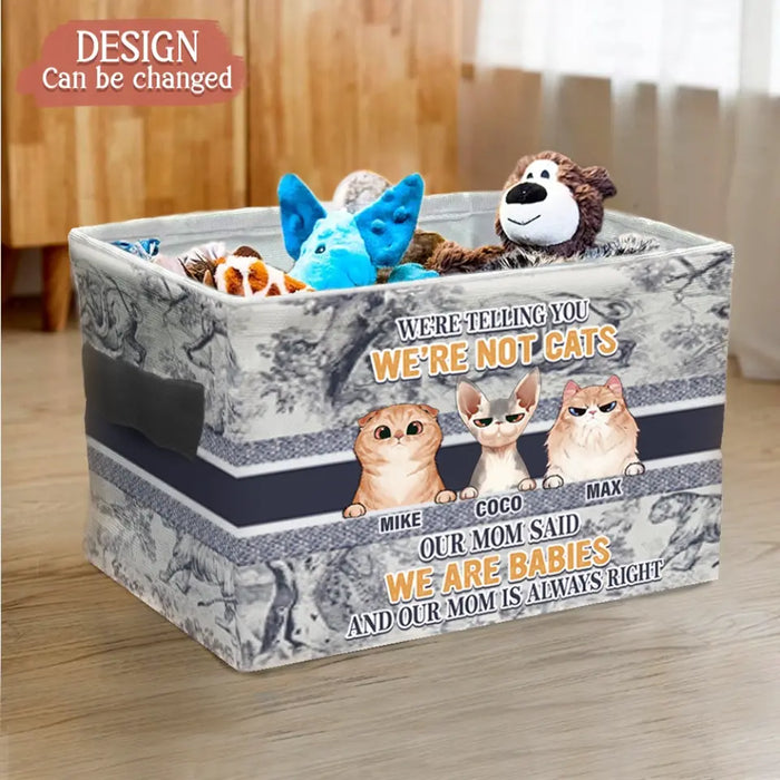 Custom Personalized Pet Storage Box - Up to 10 Dogs/Cats - Gift Idea for Dog/Cat Lovers - I'm Not A Cat I'm A Baby