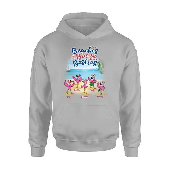 Custom Personalized Beach Besties Shirt/ Hoodie - Gift Idea For Besties/Friends/Beach Lovers - Upto 5 Besties  - I Love You To The Beach & Back