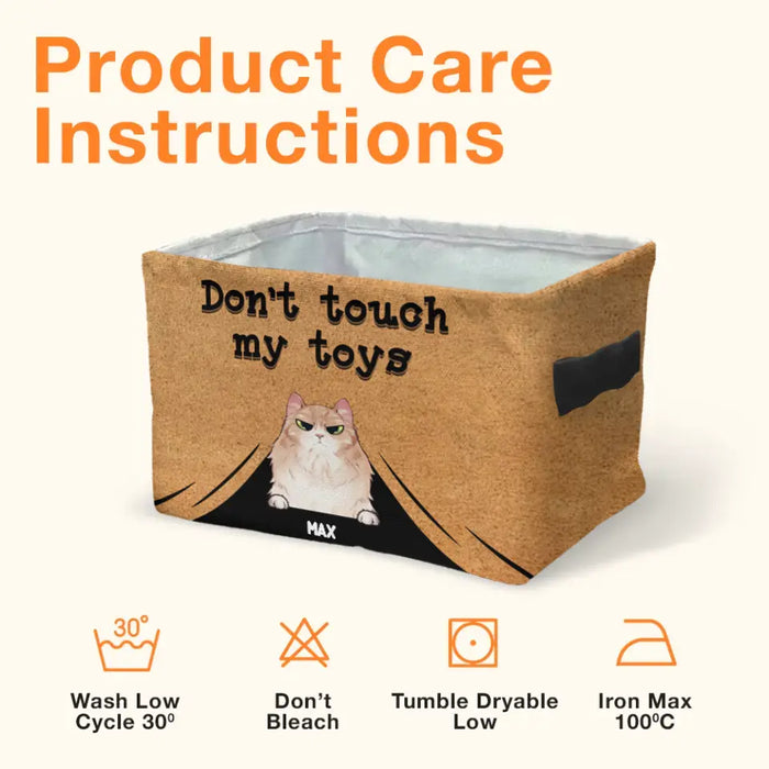 Personalized Pet Storage Box - 
Up to 3 Dogs/Cats - Mother's Day/Father's Day Gift for Dog/Cat Lovers - Don't Touch Our Toys