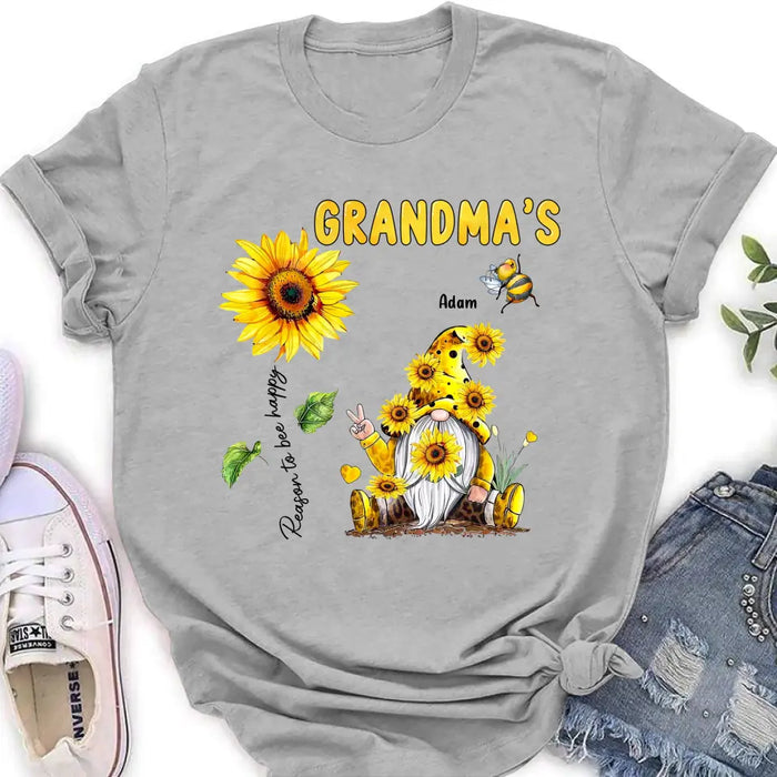 Custom Personalized Grandma Shirt/ Hoodie - Upto 6 Kids - Mother's Day Gift Idea For Grandma - Grandma's Reasons To Bee Happy