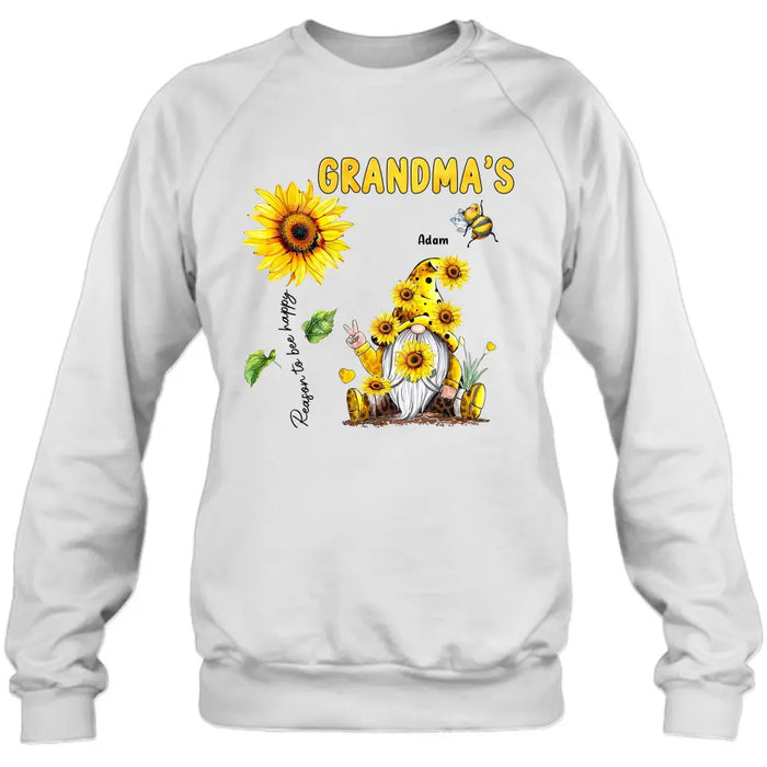 Custom Personalized Grandma Shirt/ Hoodie - Upto 6 Kids - Mother's Day Gift Idea For Grandma - Grandma's Reasons To Bee Happy