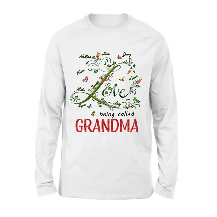 Custom Personalized Grandma Shirt/ Hoodie - Upto 10 Kids - Mother's Day Gift Idea For Grandma - Love Being Called Grandma