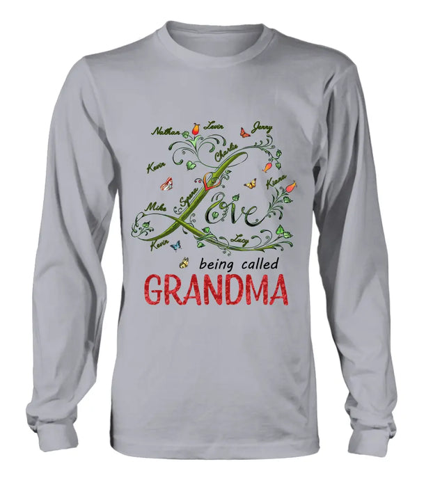 Custom Personalized Grandma Shirt/ Hoodie - Upto 10 Kids - Mother's Day Gift Idea For Grandma - Love Being Called Grandma