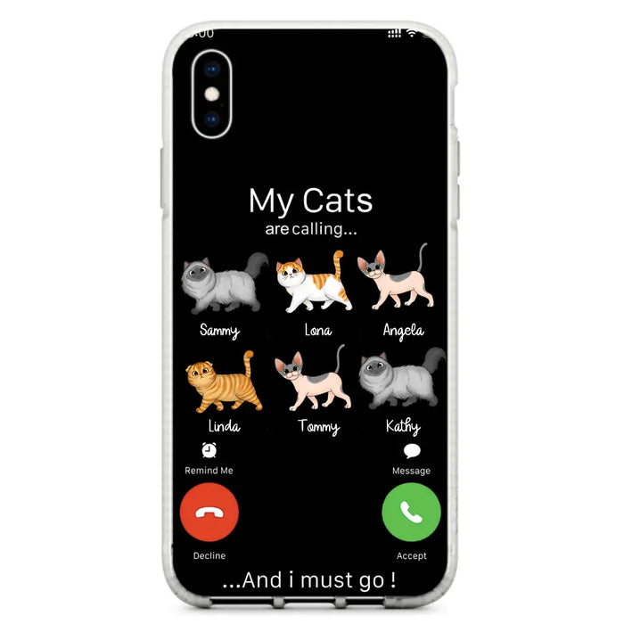 Custom Personalized Cats Phone Case - Gift Idea For Cat Lover/Mother's Day/Father's Day - My Cats Are Calling And I Must Go - Case For iPhone/Samsung