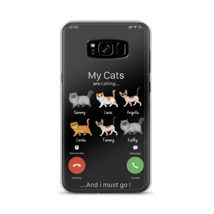 Custom Personalized Cats Phone Case - Gift Idea For Cat Lover/Mother's Day/Father's Day - My Cats Are Calling And I Must Go - Case For iPhone/Samsung