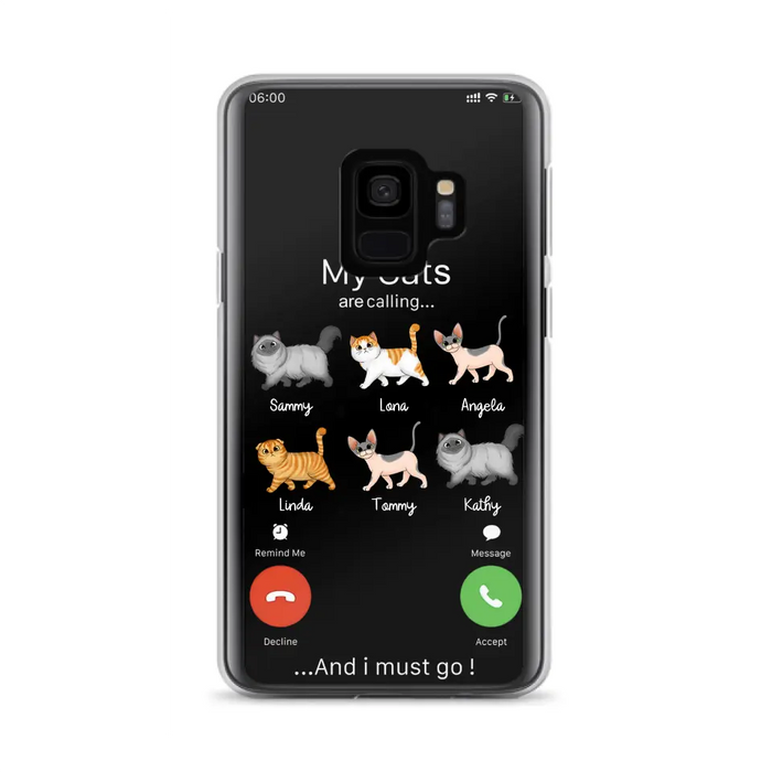 Custom Personalized Cats Phone Case - Gift Idea For Cat Lover/Mother's Day/Father's Day - My Cats Are Calling And I Must Go - Case For iPhone/Samsung