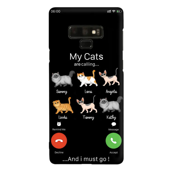 Custom Personalized Cats Phone Case - Gift Idea For Cat Lover/Mother's Day/Father's Day - My Cats Are Calling And I Must Go - Case For iPhone/Samsung