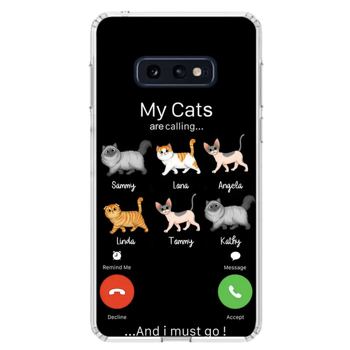 Custom Personalized Cats Phone Case - Gift Idea For Cat Lover/Mother's Day/Father's Day - My Cats Are Calling And I Must Go - Case For iPhone/Samsung