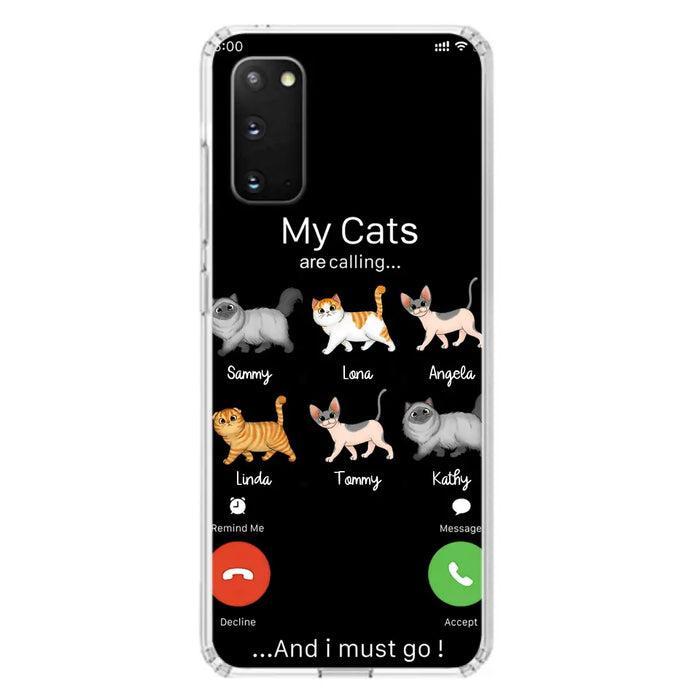 Custom Personalized Cats Phone Case - Gift Idea For Cat Lover/Mother's Day/Father's Day - My Cats Are Calling And I Must Go - Case For iPhone/Samsung