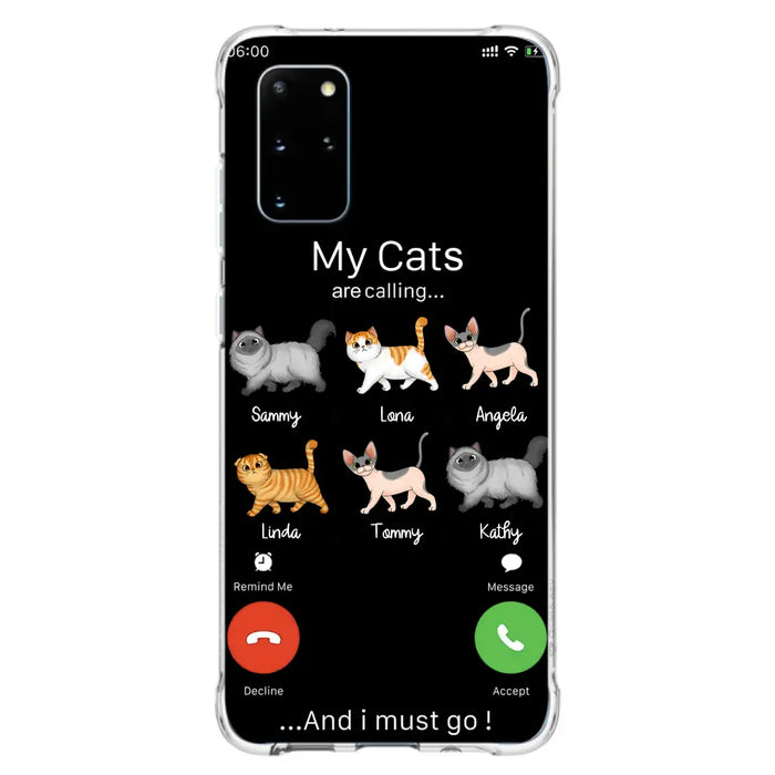 Custom Personalized Cats Phone Case - Gift Idea For Cat Lover/Mother's Day/Father's Day - My Cats Are Calling And I Must Go - Case For iPhone/Samsung