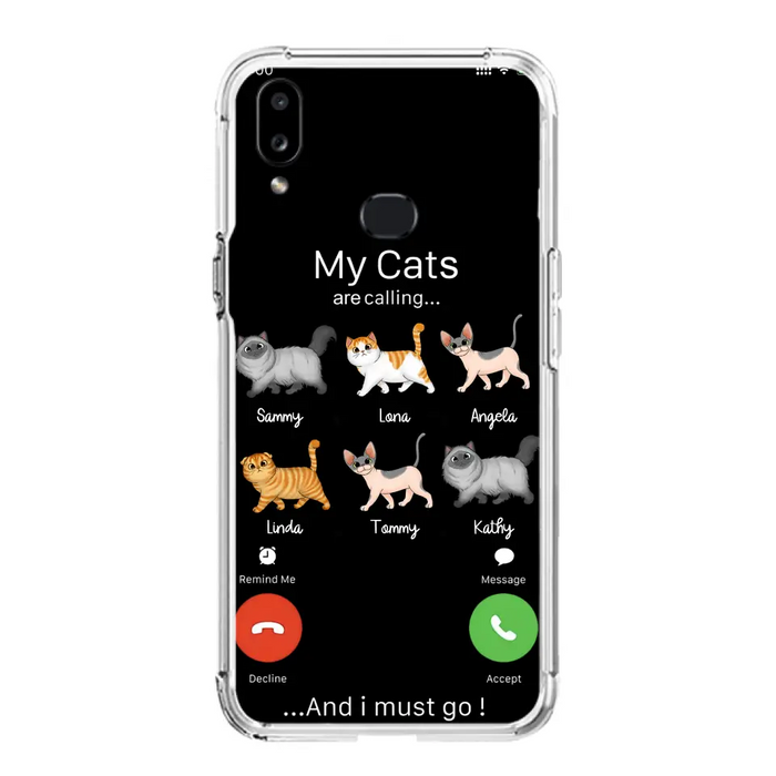 Custom Personalized Cats Phone Case - Gift Idea For Cat Lover/Mother's Day/Father's Day - My Cats Are Calling And I Must Go - Case For iPhone/Samsung