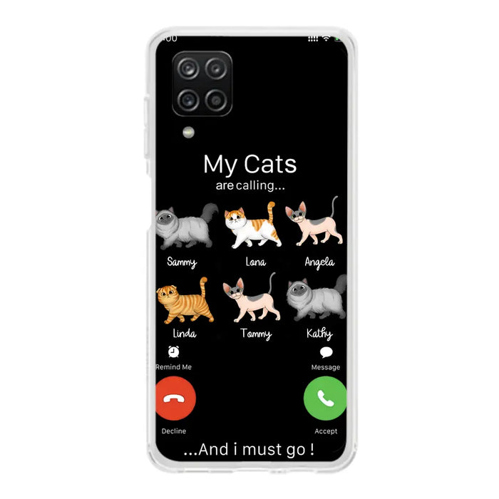 Custom Personalized Cats Phone Case - Gift Idea For Cat Lover/Mother's Day/Father's Day - My Cats Are Calling And I Must Go - Case For iPhone/Samsung