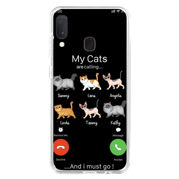 Custom Personalized Cats Phone Case - Gift Idea For Cat Lover/Mother's Day/Father's Day - My Cats Are Calling And I Must Go - Case For iPhone/Samsung