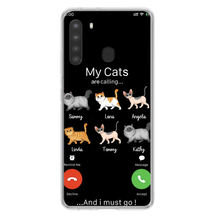 Custom Personalized Cats Phone Case - Gift Idea For Cat Lover/Mother's Day/Father's Day - My Cats Are Calling And I Must Go - Case For iPhone/Samsung