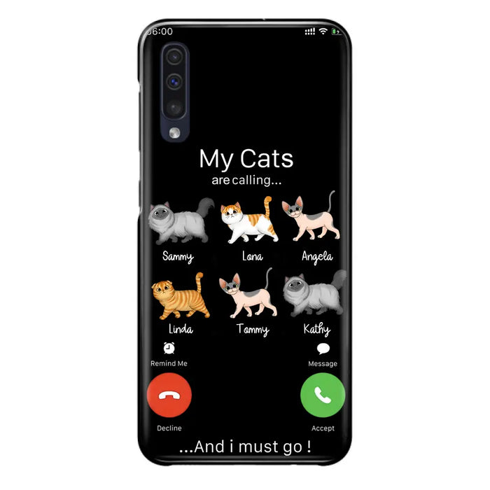 Custom Personalized Cats Phone Case - Gift Idea For Cat Lover/Mother's Day/Father's Day - My Cats Are Calling And I Must Go - Case For iPhone/Samsung