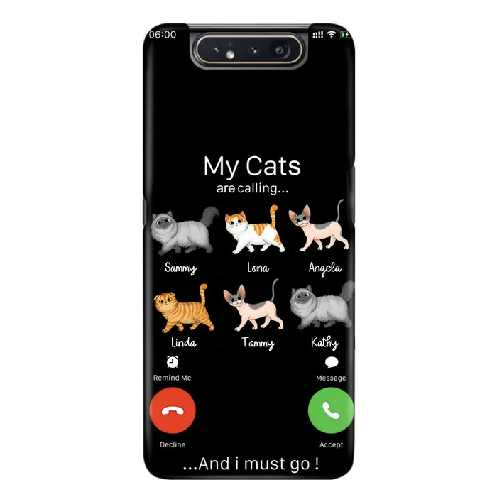 Custom Personalized Cats Phone Case - Gift Idea For Cat Lover/Mother's Day/Father's Day - My Cats Are Calling And I Must Go - Case For iPhone/Samsung