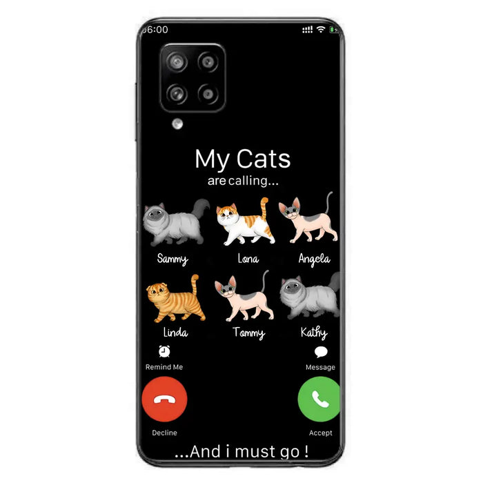 Custom Personalized Cats Phone Case - Gift Idea For Cat Lover/Mother's Day/Father's Day - My Cats Are Calling And I Must Go - Case For iPhone/Samsung