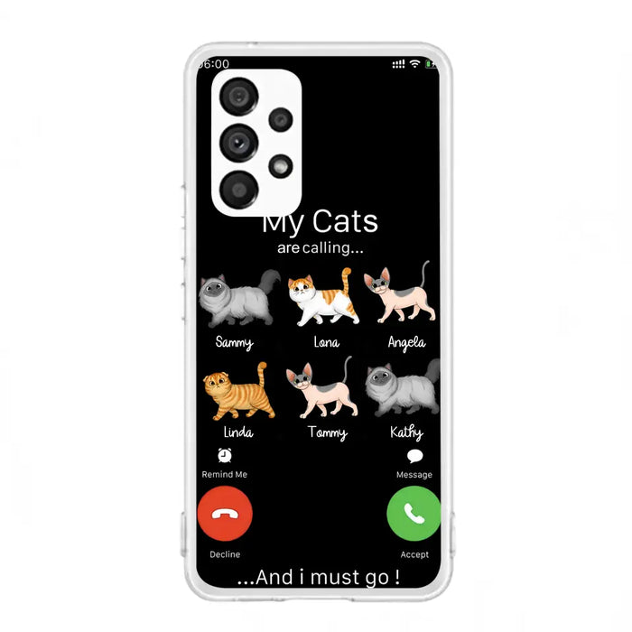 Custom Personalized Cats Phone Case - Gift Idea For Cat Lover/Mother's Day/Father's Day - My Cats Are Calling And I Must Go - Case For iPhone/Samsung