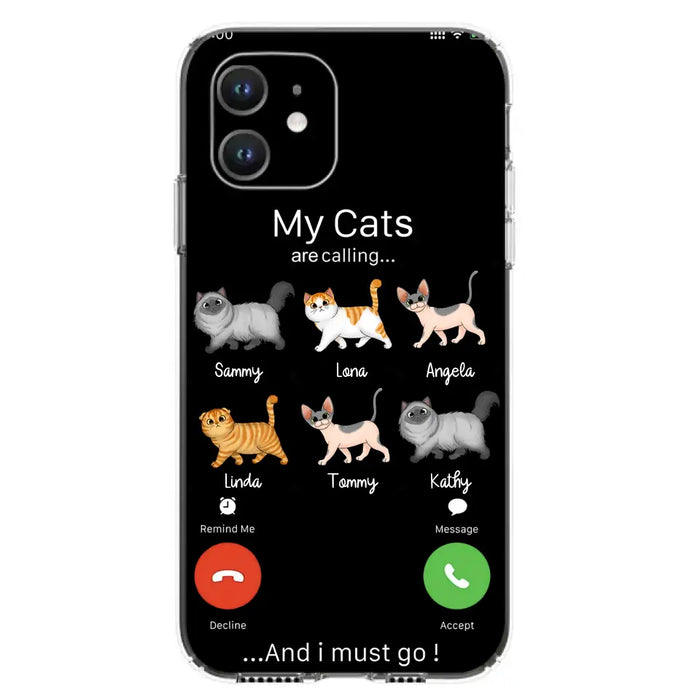 Custom Personalized Cats Phone Case - Gift Idea For Cat Lover/Mother's Day/Father's Day - My Cats Are Calling And I Must Go - Case For iPhone/Samsung