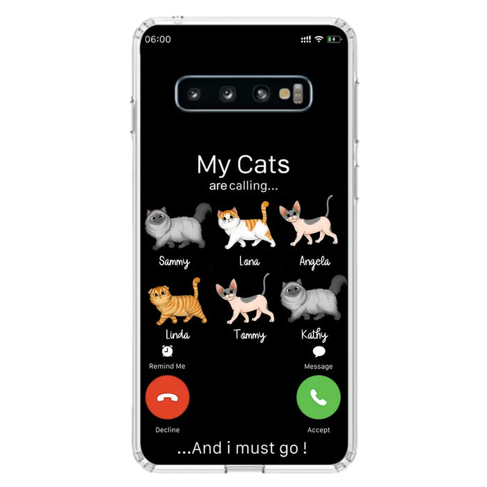 Custom Personalized Cats Phone Case - Gift Idea For Cat Lover/Mother's Day/Father's Day - My Cats Are Calling And I Must Go - Case For iPhone/Samsung