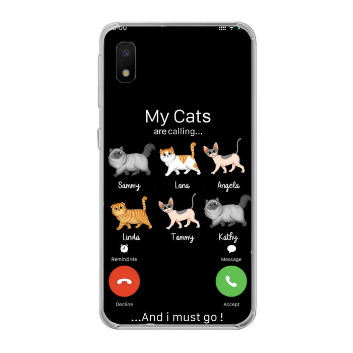 Custom Personalized Cats Phone Case - Gift Idea For Cat Lover/Mother's Day/Father's Day - My Cats Are Calling And I Must Go - Case For iPhone/Samsung