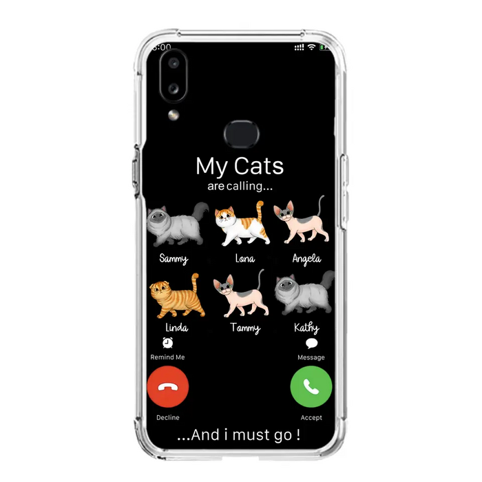 Custom Personalized Cats Phone Case - Gift Idea For Cat Lover/Mother's Day/Father's Day - My Cats Are Calling And I Must Go - Case For iPhone/Samsung