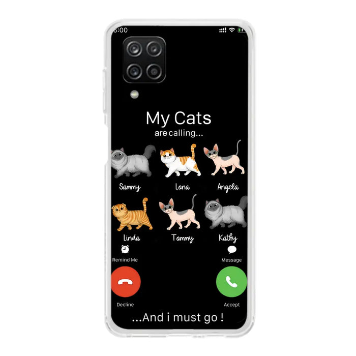 Custom Personalized Cats Phone Case - Gift Idea For Cat Lover/Mother's Day/Father's Day - My Cats Are Calling And I Must Go - Case For iPhone/Samsung