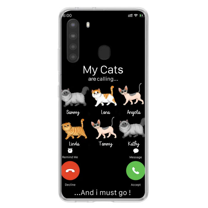 Custom Personalized Cats Phone Case - Gift Idea For Cat Lover/Mother's Day/Father's Day - My Cats Are Calling And I Must Go - Case For iPhone/Samsung