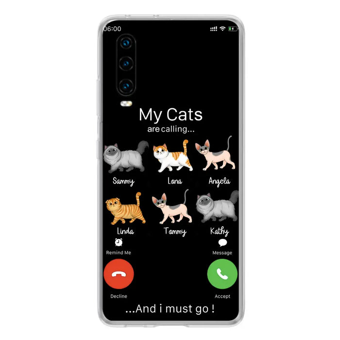 Custom Personalized Cats Phone Case - Gift Idea For Cat Lover/Mother's Day/Father's Day - Upto 6 Cats - My Cats Are Calling And I Must Go - Cases For Oppo/Xiaomi/Huawei