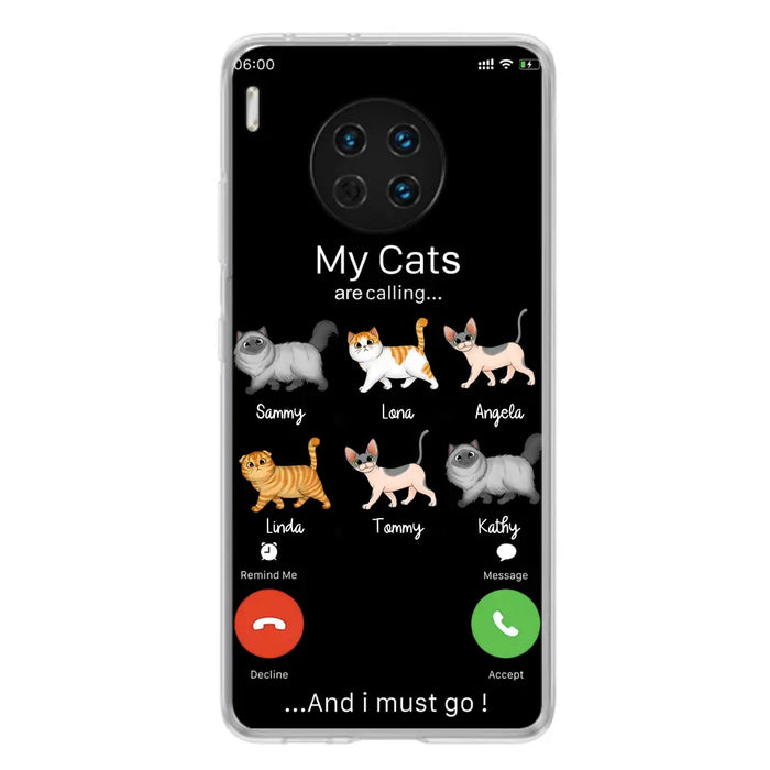 Custom Personalized Cats Phone Case - Gift Idea For Cat Lover/Mother's Day/Father's Day - Upto 6 Cats - My Cats Are Calling And I Must Go - Cases For Oppo/Xiaomi/Huawei