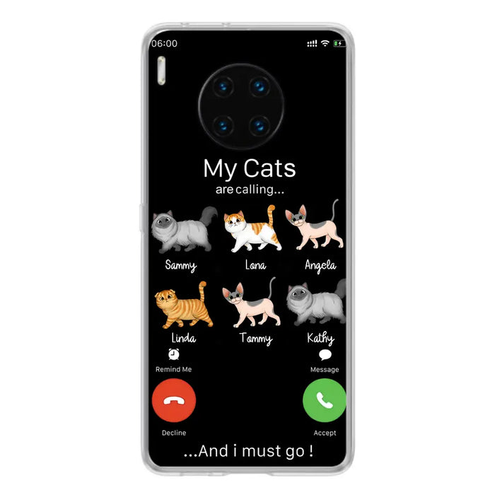 Custom Personalized Cats Phone Case - Gift Idea For Cat Lover/Mother's Day/Father's Day - Upto 6 Cats - My Cats Are Calling And I Must Go - Cases For Oppo/Xiaomi/Huawei