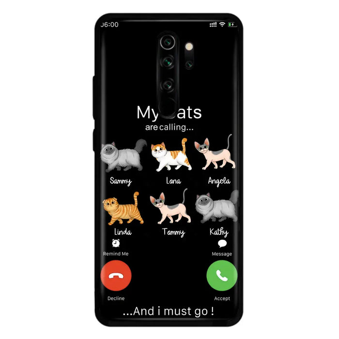 Custom Personalized Cats Phone Case - Gift Idea For Cat Lover/Mother's Day/Father's Day - Upto 6 Cats - My Cats Are Calling And I Must Go - Cases For Oppo/Xiaomi/Huawei