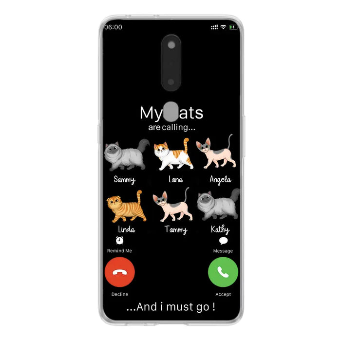 Custom Personalized Cats Phone Case - Gift Idea For Cat Lover/Mother's Day/Father's Day - Upto 6 Cats - My Cats Are Calling And I Must Go - Cases For Oppo/Xiaomi/Huawei