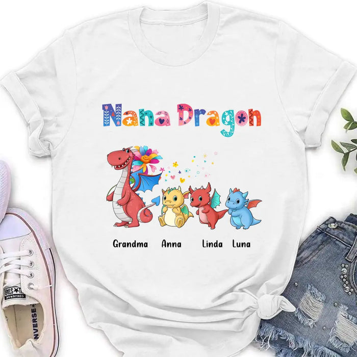 Custom Personalized Grandma Dragon Shirt/ Hoodie - Upto 10 Kids - Mother's Day Gift Idea For Grandma - Nana Dragon