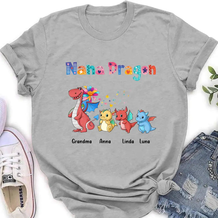 Custom Personalized Grandma Dragon Shirt/ Hoodie - Upto 10 Kids - Mother's Day Gift Idea For Grandma - Nana Dragon