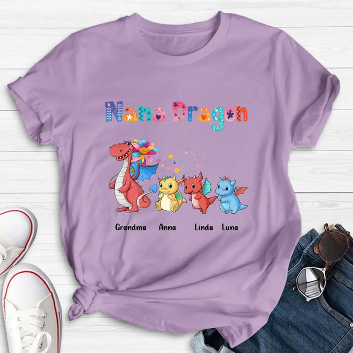 Custom Personalized Grandma Dragon Shirt/ Hoodie - Upto 10 Kids - Mother's Day Gift Idea For Grandma - Nana Dragon