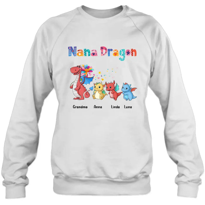 Custom Personalized Grandma Dragon Shirt/ Hoodie - Upto 10 Kids - Mother's Day Gift Idea For Grandma - Nana Dragon