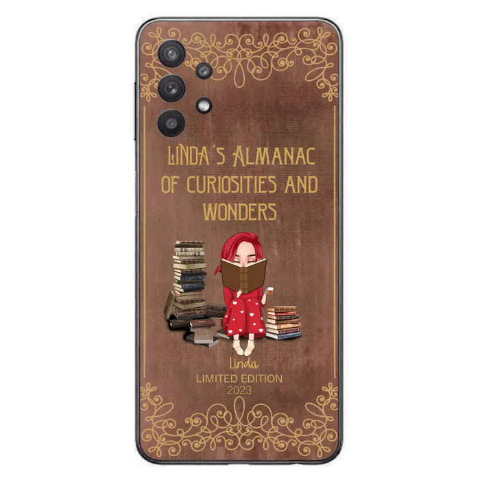 Custom Personalized Reading Girl Phone Case - Gift Idea For Reading Lovers - Almanac Of Curiosities - Cases For iPhone/Samsung