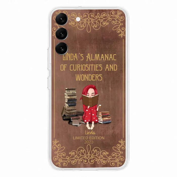 Custom Personalized Reading Girl Phone Case - Gift Idea For Reading Lovers - Almanac Of Curiosities - Cases For iPhone/Samsung