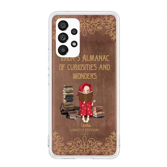 Custom Personalized Reading Girl Phone Case - Gift Idea For Reading Lovers - Almanac Of Curiosities - Cases For iPhone/Samsung