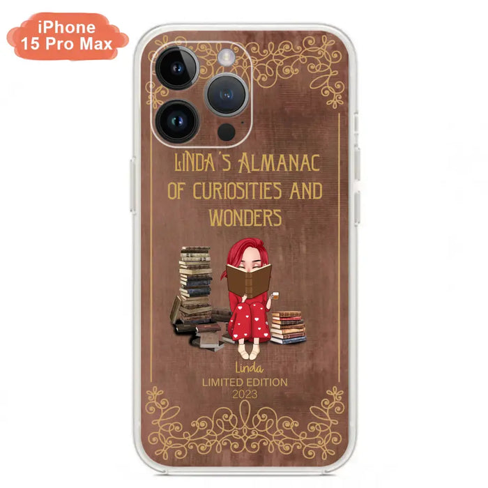 Custom Personalized Reading Girl Phone Case - Gift Idea For Reading Lovers - Almanac Of Curiosities - Cases For iPhone/Samsung