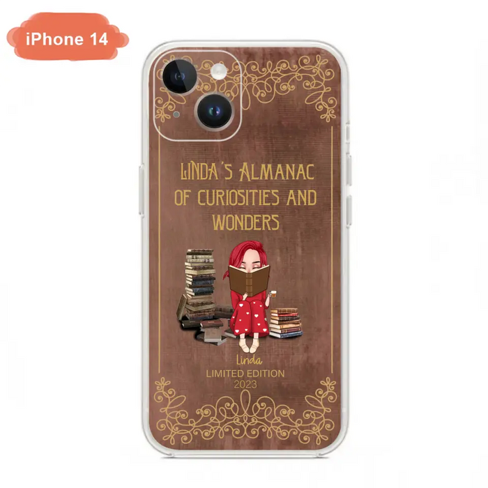 Custom Personalized Reading Girl Phone Case - Gift Idea For Reading Lovers - Almanac Of Curiosities - Cases For iPhone/Samsung